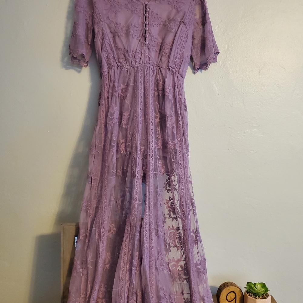 Purple lace jumpsuit